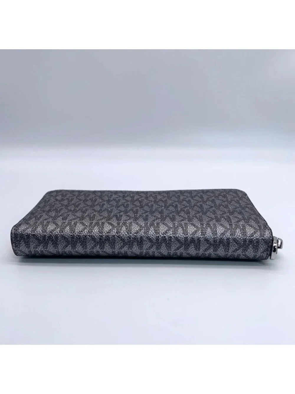 Michael Kors Dark Silver Monogram Jet Set Wristlet